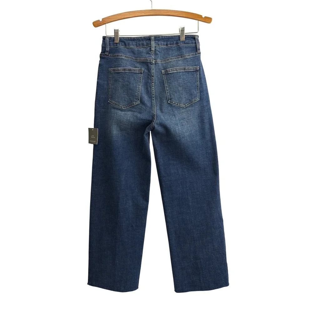 Oliver Logan Aberdeen High Rise Straight Leg‎ Jeans Blue Raw Hem Size 6/28 NEW